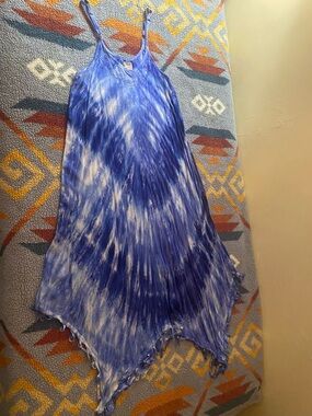Advance Apparels Blue and White Tie-Dye Maxi Dress